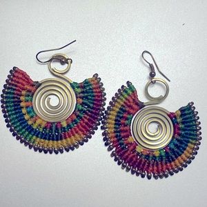 Handmade colorful spiral earrings
